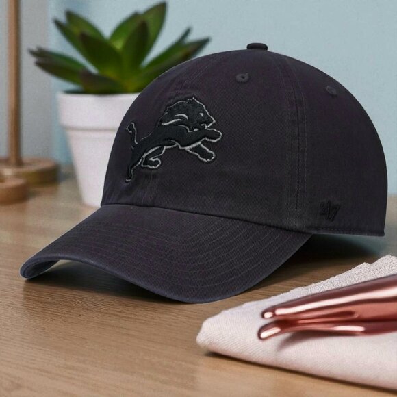 NEW ERA EXCLUSIVE (OSFA) Detroit Lions Men's Black Hat Black/White Embroidery - Picture 5 of 11